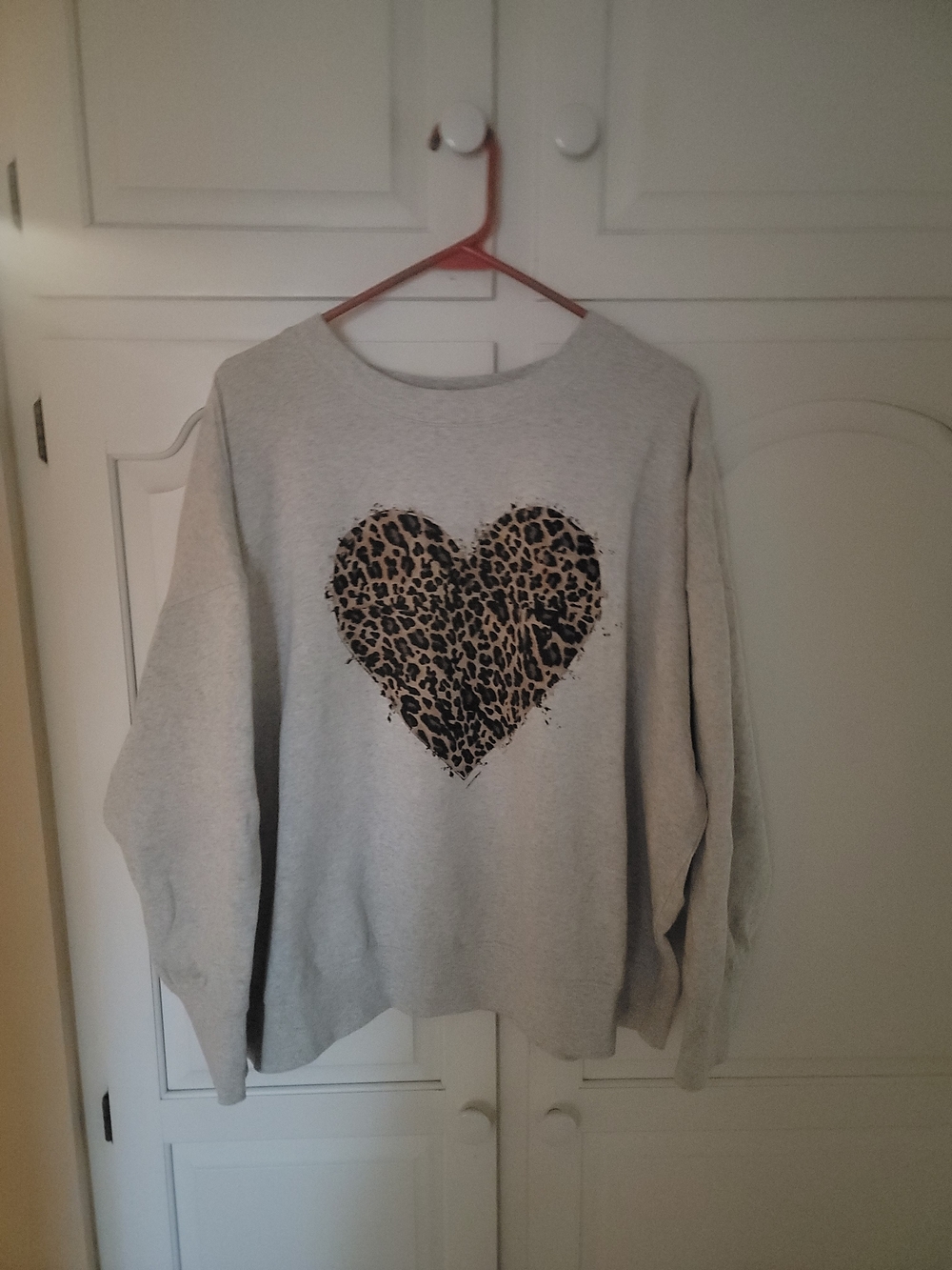 Maurices Cream Sweatshirt with Leopard Heart
